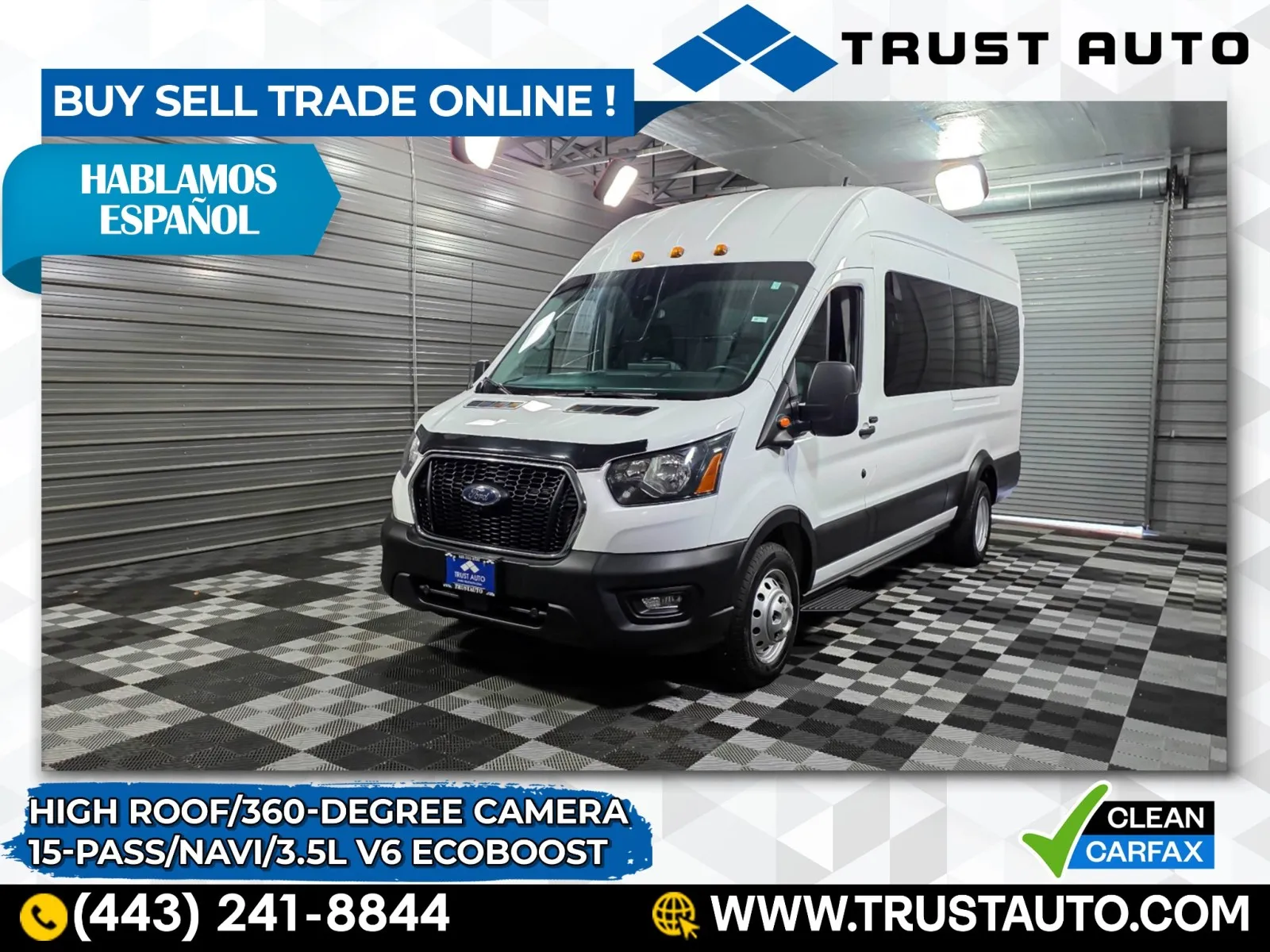 2023 Ford Transit T- 350 15-Passenger XL 148''WB High Roof DRW 3.5L V6 Ecoboost Minivan/Van