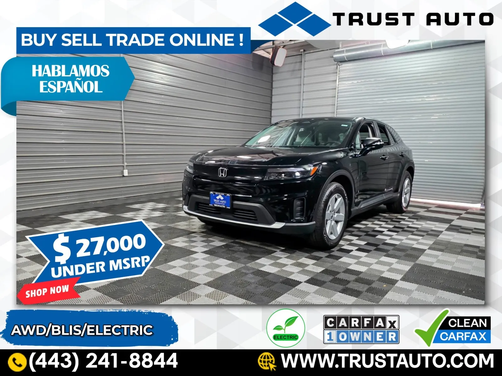 Black 2024 Honda Prologue EX AWD Electric SUV for sale in Sykesville, MD