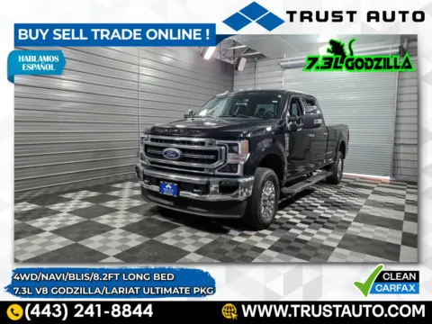 Black 2020 Ford Super Duty F-250 LARIAT 4WD Crew Cab 8.2FT Long Bed 7.3L V8 Godzilla Pickup Truck w/Ultimate Pkg for sale in Sykesville, MD
