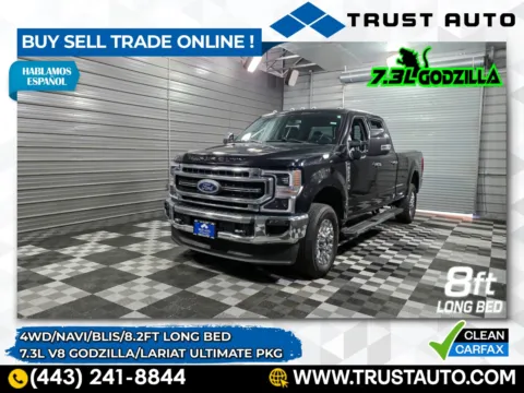 Black 2020 Ford Super Duty F-250 LARIAT 4WD Crew Cab 8FT Long Bed 7.3L V8 Godzilla Pickup Truck w/Ultimate Pkg for sale in Sykesville, MD