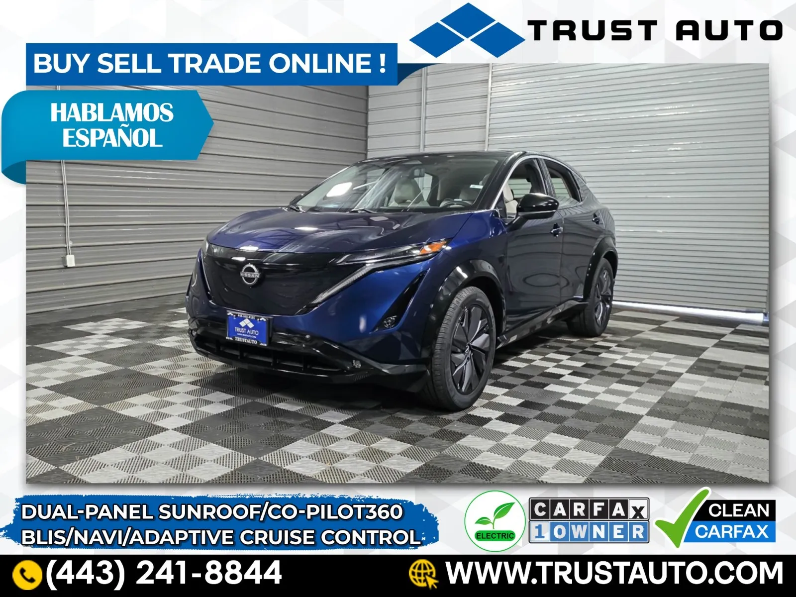 Black 2023 Nissan ARIYA EVOLVE+ Electric SUV for sale in Sykesville, MD