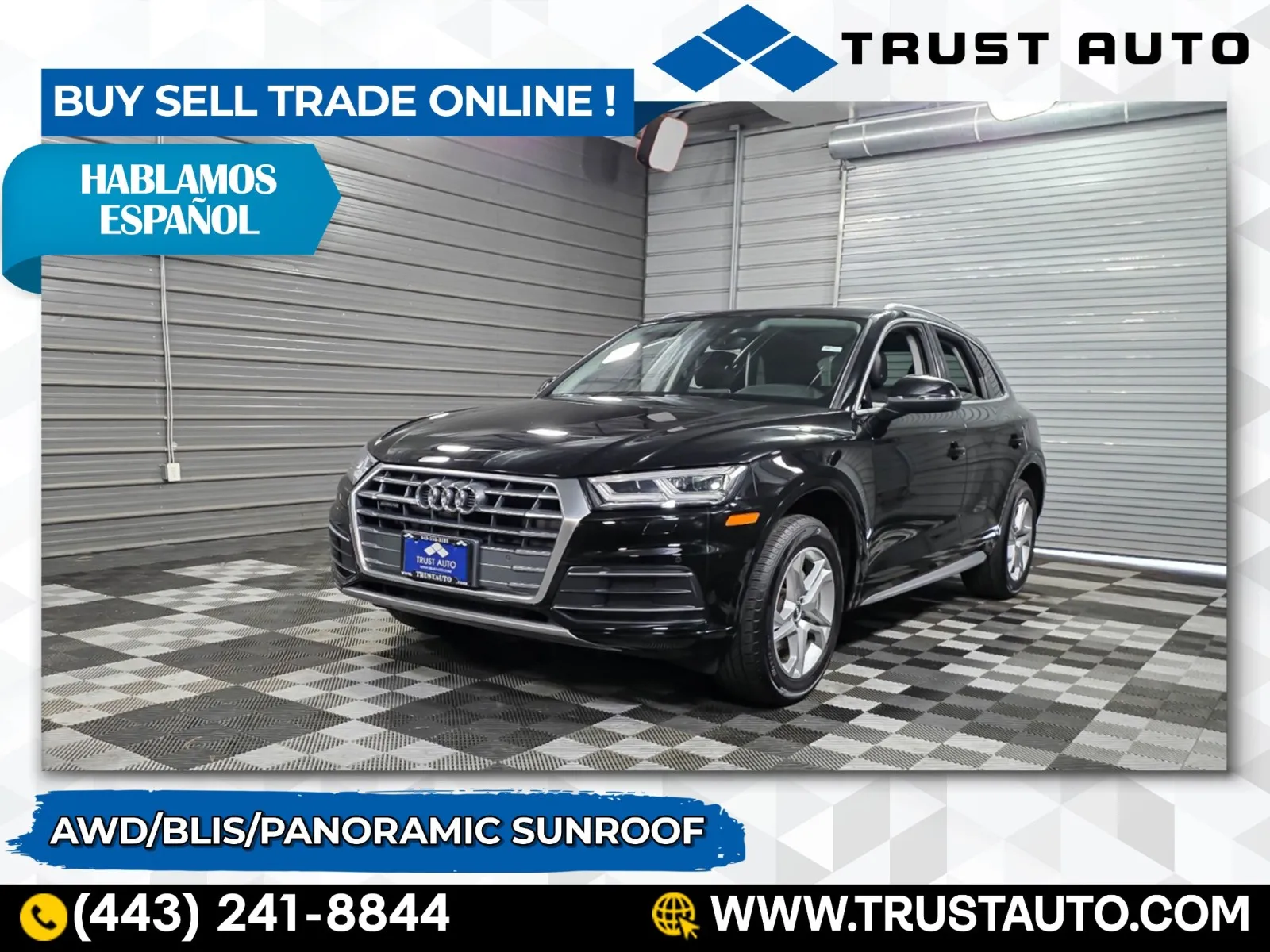 Black 2018 Audi Q5 2.0T Quattro Premium Plus AWD SUV for sale in Sykesville, MD