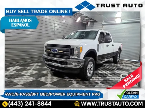 White 2017 Ford Super Duty F-250 XL 4WD Crew Cab 6-Pass 8FT Bed Pickup Truck for sale in Sykesville, MD
