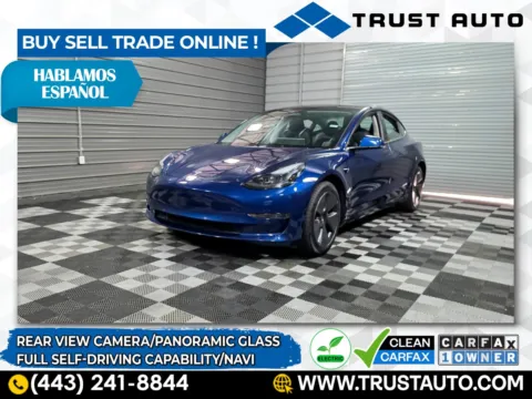 Blue 2023 Tesla Model 3 Electric Sedan w/Full Self-Driving Capability for sale in Sykesville, MD