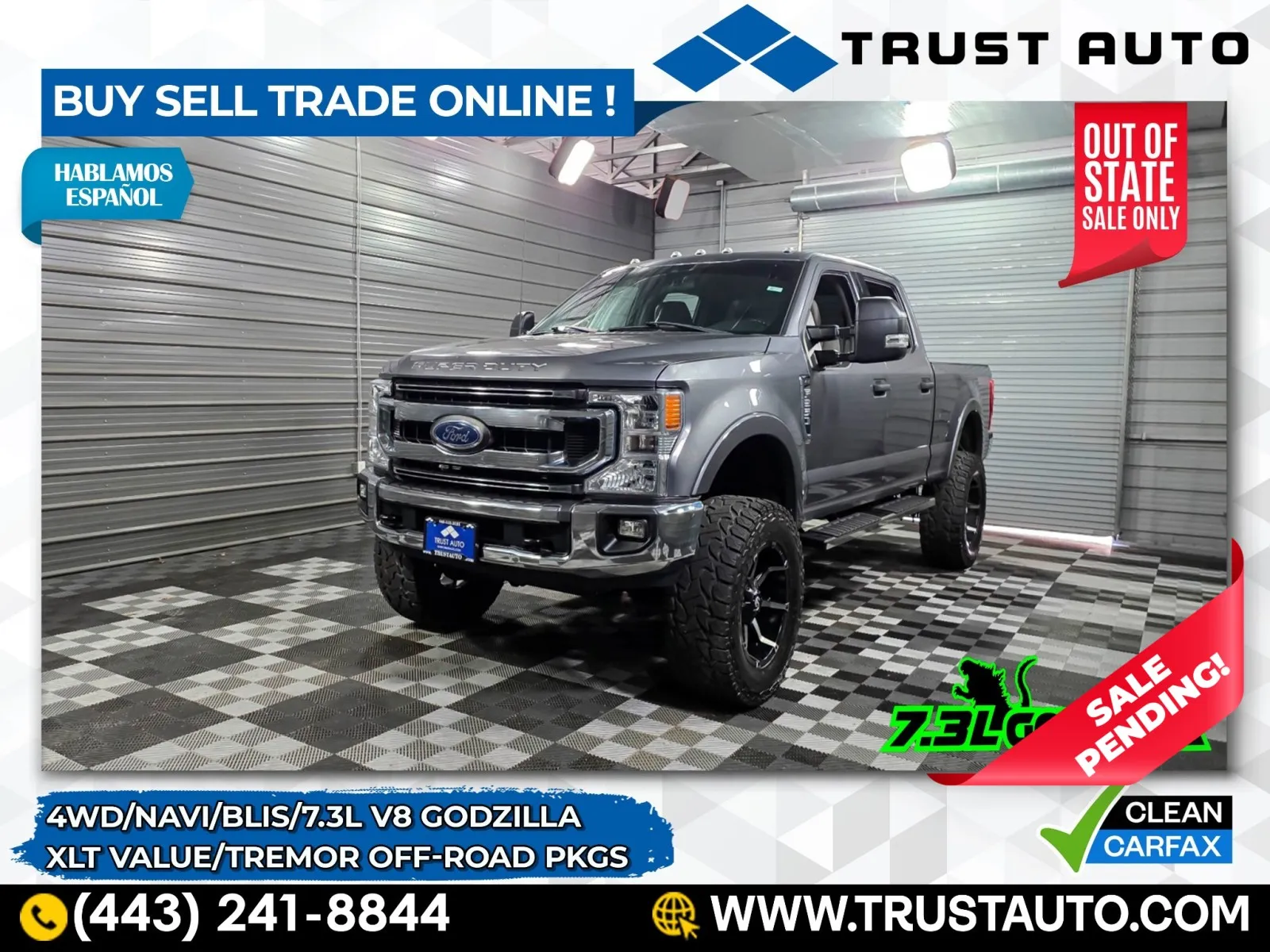 2021 Ford Super Duty F-250 XLT 4WD Crew Cab 7.3L V8 Godzilla Pickup Truck w/Value/Tremor Of for sale in Sykesville, MD