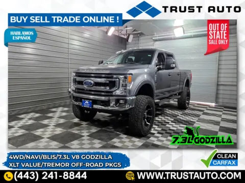 Gray 2021 Ford Super Duty F-250 XLT 4WD Crew Cab 7.3L V8 Godzilla Pickup Truck w/Value/Tremor Off-Road Pkgs for sale in Sykesville, MD