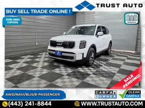 White 2023 Kia Telluride LX AWD 8-Passenger SUV for sale in Sykesville, MD