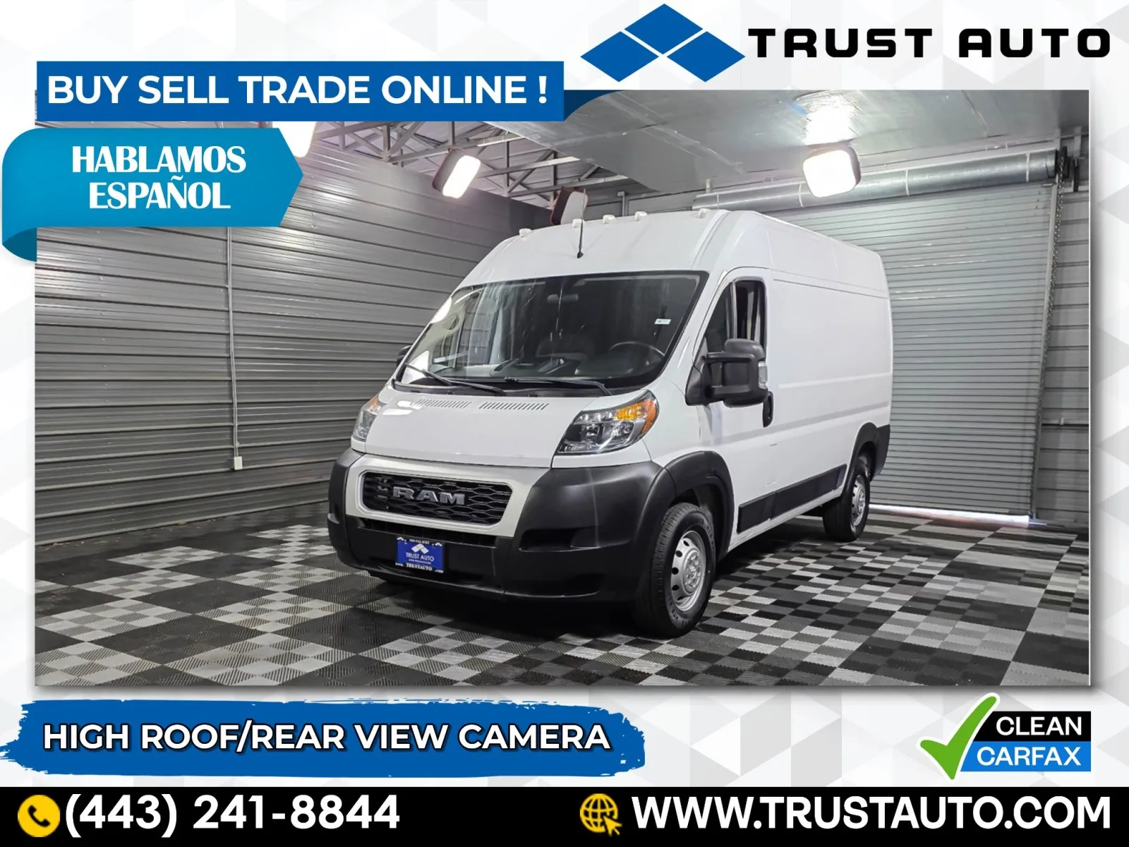 2020 Ram ProMaster 1500 Cargo 136''WB High Roof Minivan/Van