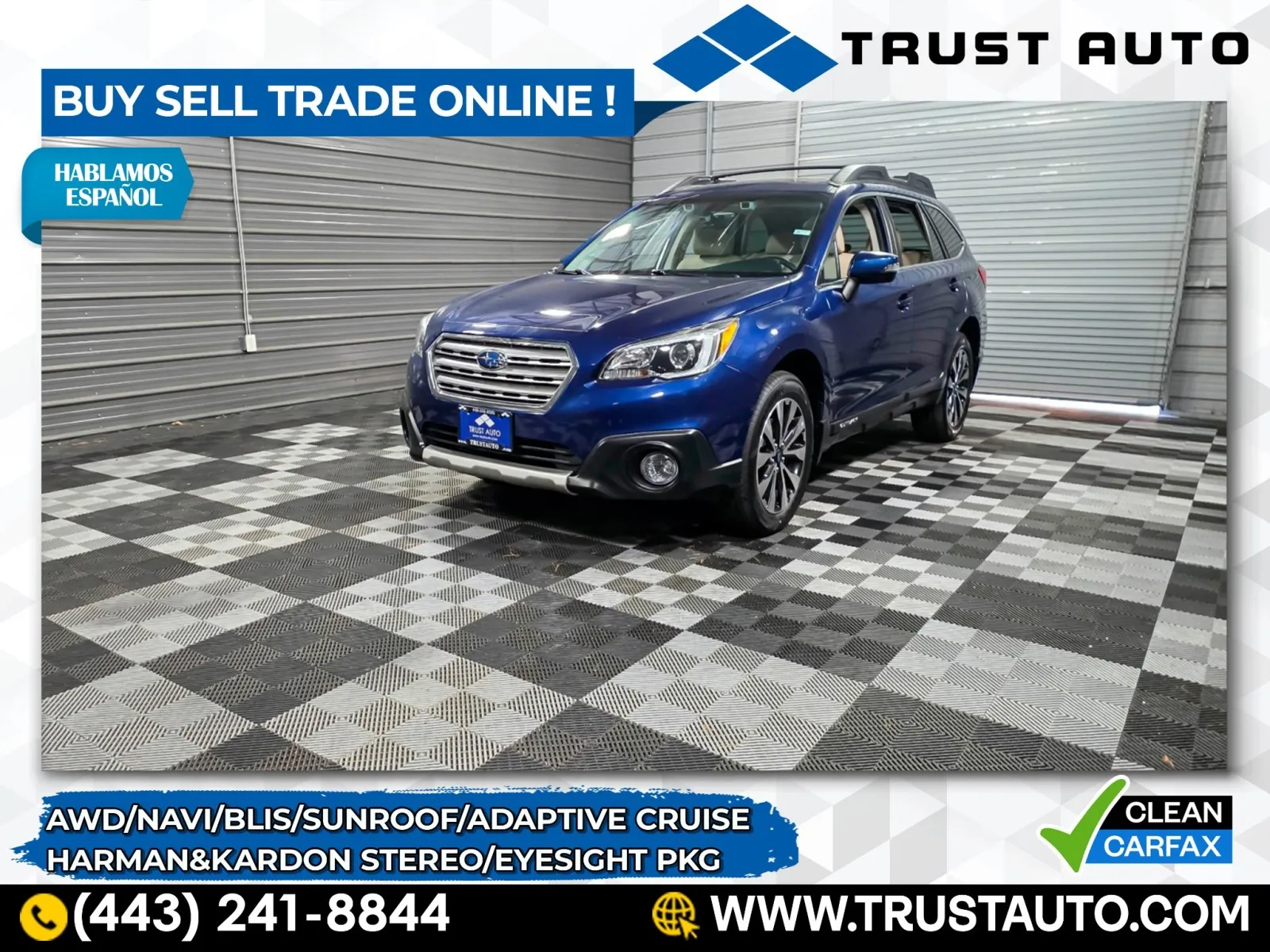2017 Subaru Outback Limited AWD SUV w/Eyesight&Navigation Pkg