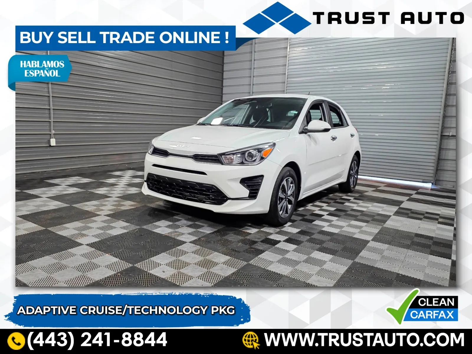 White 2023 Kia Rio 5-Door S Hatchback w/Technology Pkg for sale in Sykesville, MD