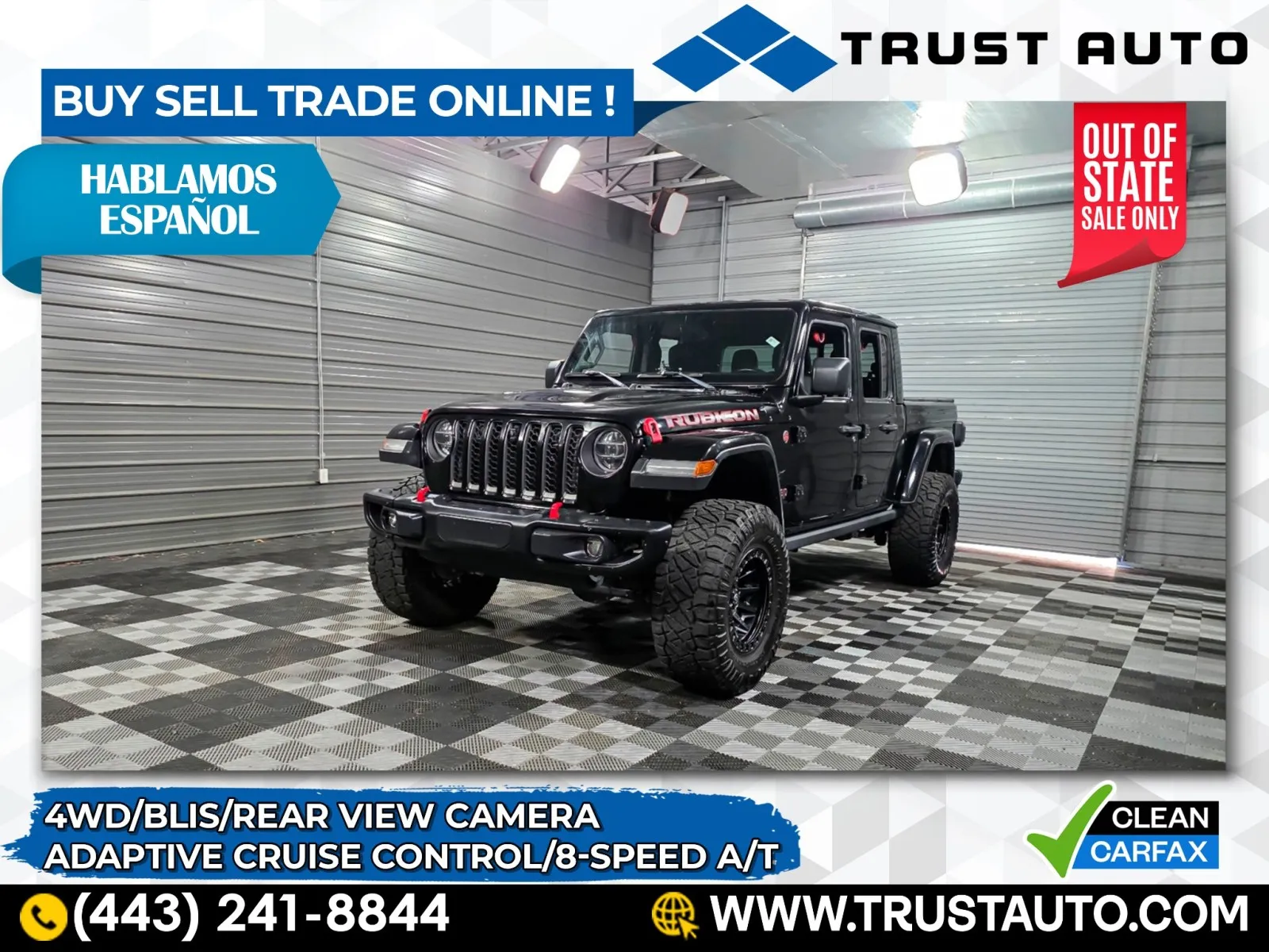 2021 Jeep Gladiator Rubicon 4WD Crew Cab Pickup Truck w/8-Speed A/T