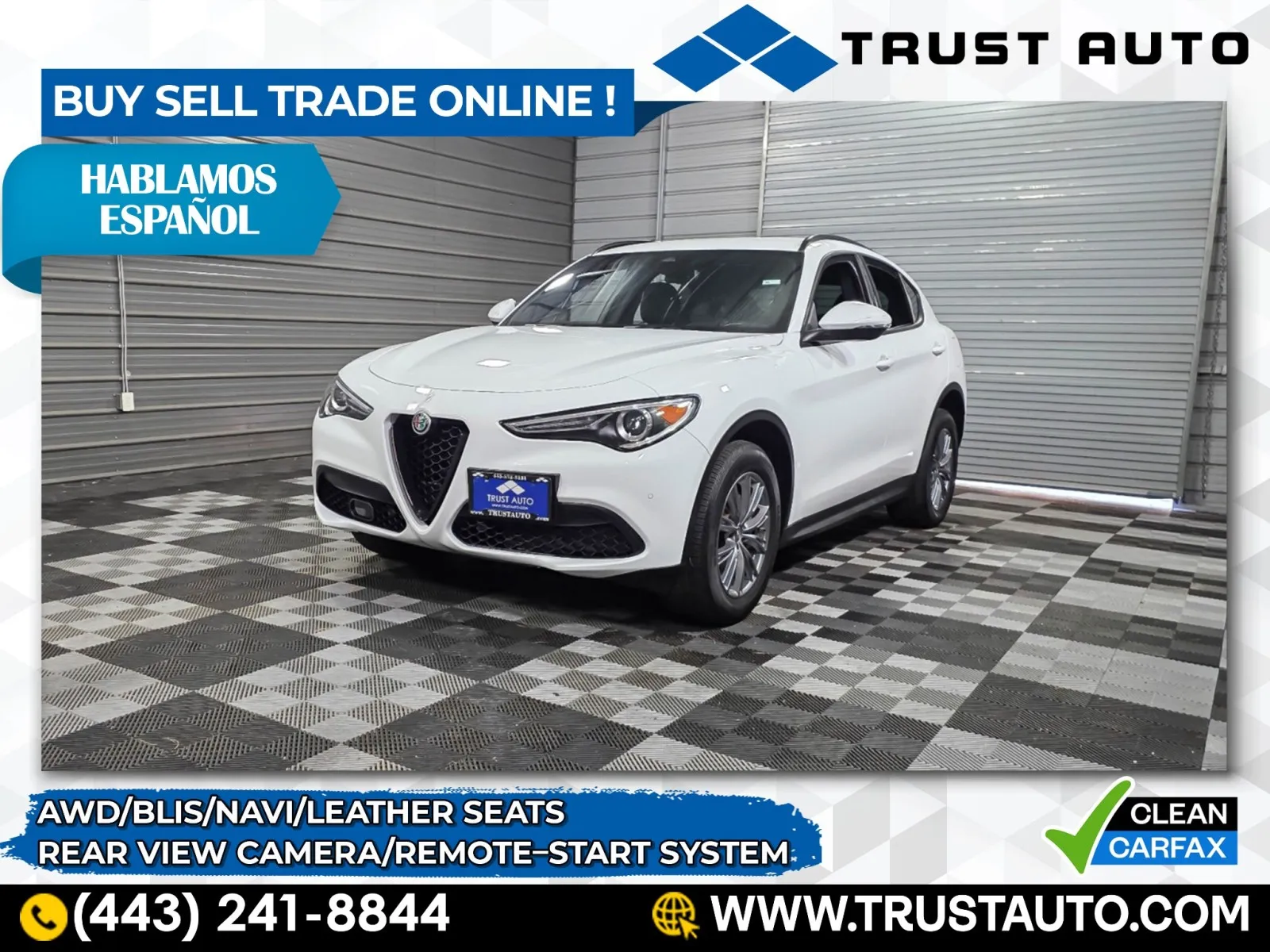White 2022 Alfa Romeo Stelvio Sprint AWD SUV for sale in Sykesville, MD