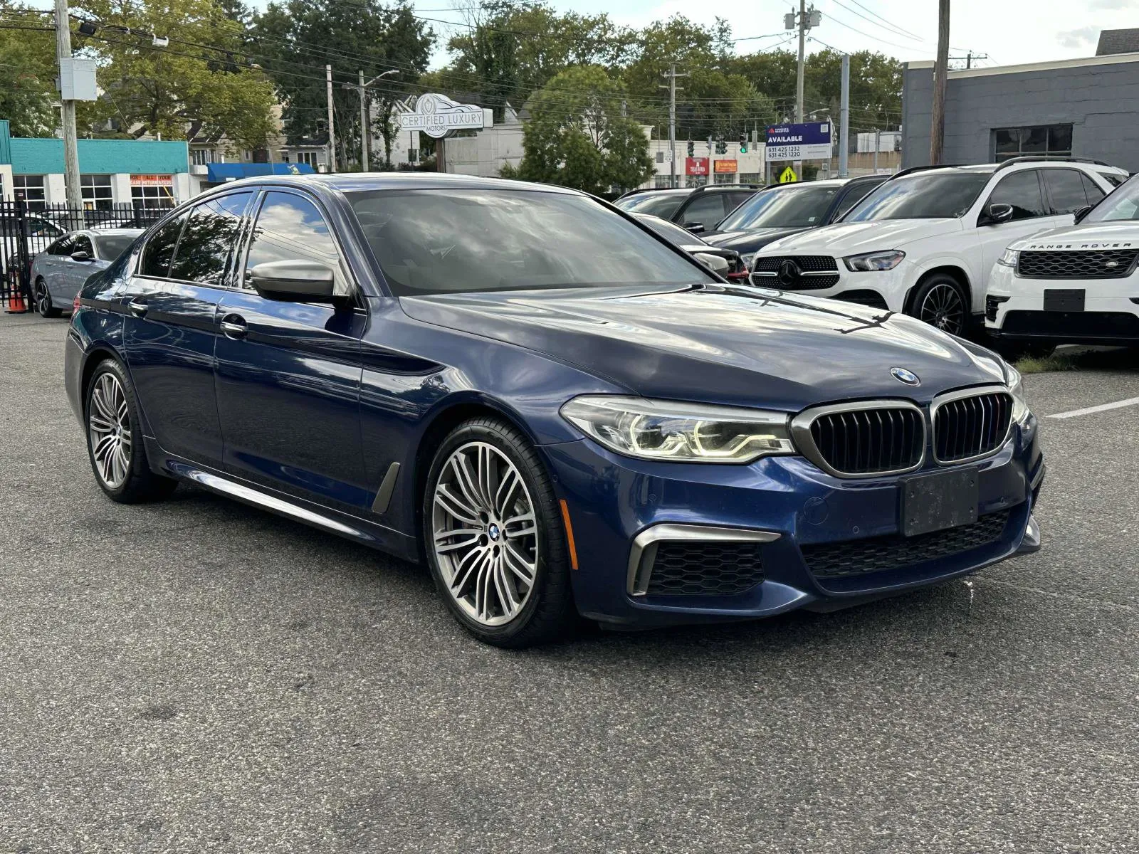 Blue 2018 BMW 5 Series M550i xDrive for sale in Great Neck, NY