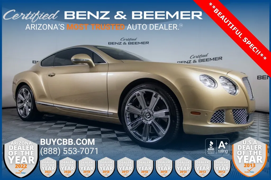 Gold 2012 Bentley Continental GT for sale in Scottsdale, AZ