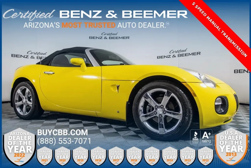 Yellow 2007 Pontiac Solstice GXP for sale in Scottsdale, AZ