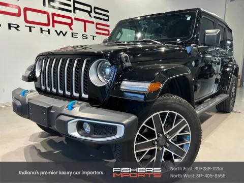 Black 2023 Jeep Wrangler Sahara 4xe for sale in Indianapolis, IN