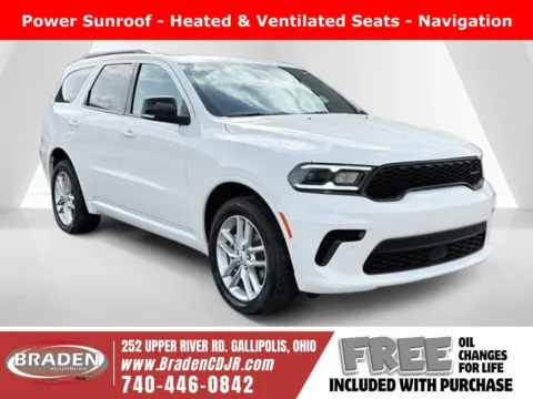 White 2026 Dodge Durango GT Plus for sale in Gallipolis, OH
