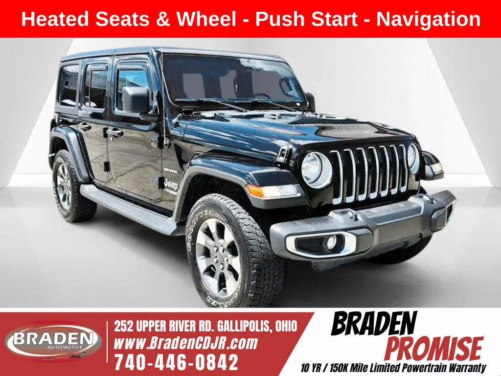 Black 2021 Jeep Wrangler Unlimited Sahara for sale in Gallipolis, OH