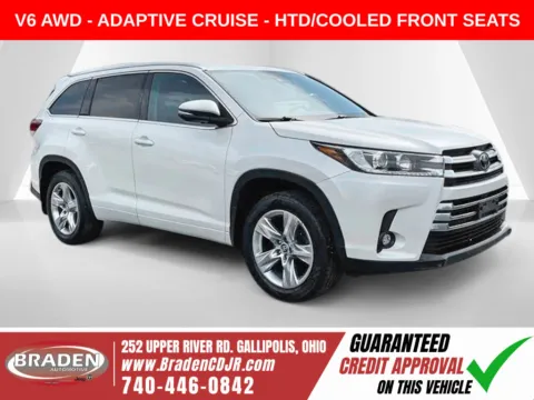 White 2019 Toyota Highlander Limited for sale in Gallipolis, OH