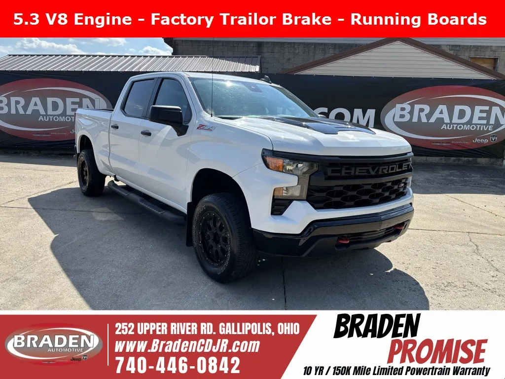 White 2023 Chevrolet Silverado 1500 Custom Trail Boss for sale in Gallipolis, OH