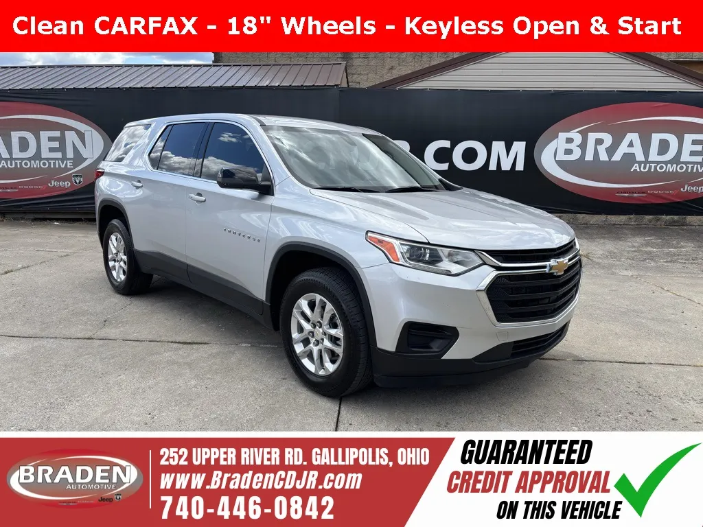 Silver 2021 Chevrolet Traverse LS for sale in Gallipolis, OH