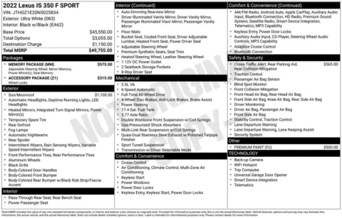 Photos of 2022 Lexus IS 350 F SPORT for sale in Clayton, NC at Frontline Motors Clayton