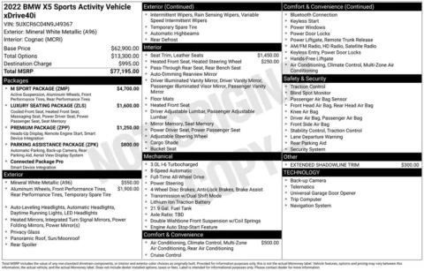 Photos of 2022 BMW X5 xDrive40i for sale in Clayton, NC at Frontline Motors Clayton