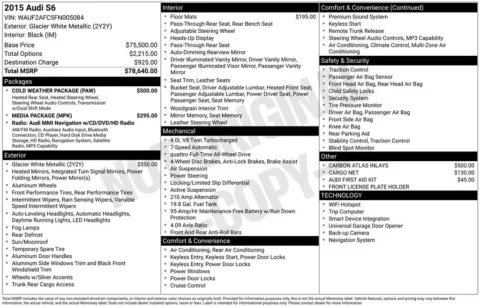 Photos of 2015 Audi S6 4.0T for sale in Clayton, NC at Frontline Motors Clayton