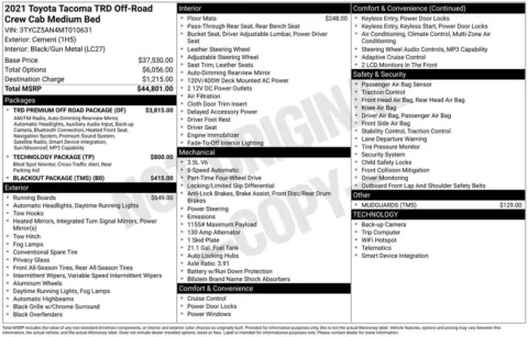 Photos of 2021 Toyota Tacoma TRD Off-Road for sale in Clayton, NC at Frontline Motors Clayton