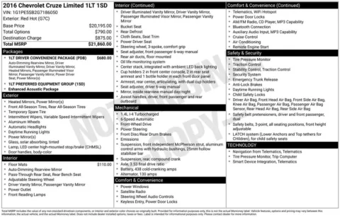 Photos of 2016 Chevrolet Cruze Limited 1LT for sale in Clayton, NC at Frontline Motors Clayton