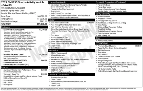 Photos of 2021 BMW X3 sDrive30i for sale in Clayton, NC at Frontline Motors Clayton