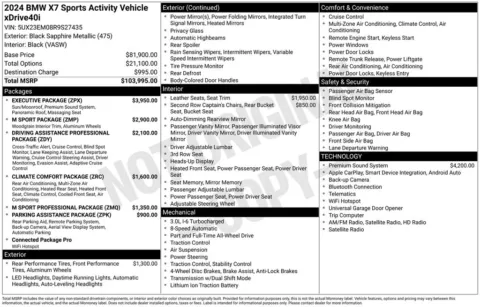 Photos of 2024 BMW X7 xDrive40i for sale in Clayton, NC at Frontline Motors Clayton