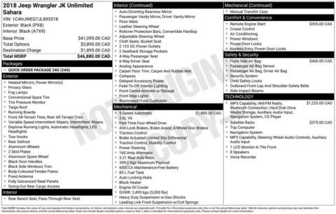 Photos of 2018 Jeep Wrangler JK Unlimited Sahara for sale in Clayton, NC at Frontline Motors Clayton