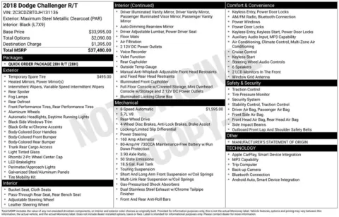 Photos of 2018 Dodge Challenger R/T for sale in Clayton, NC at Frontline Motors Clayton