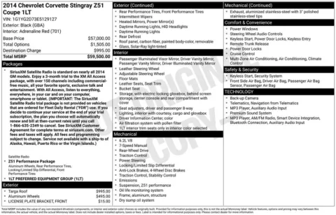 Photos of 2014 Chevrolet Corvette Stingray Z51 for sale in Clayton, NC at Frontline Motors Clayton