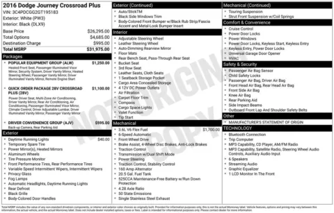 Photos of 2016 Dodge Journey Crossroad for sale in Clayton, NC at Frontline Motors Clayton