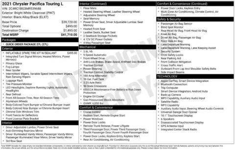 Photos of 2021 Chrysler Pacifica Touring L for sale in Clayton, NC at Frontline Motors Clayton