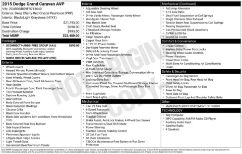 Photos of 2015 Dodge Grand Caravan AVP for sale in Clayton, NC at Frontline Motors Clayton