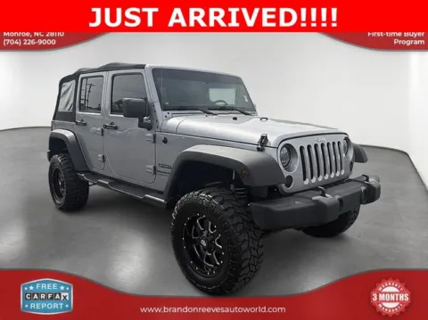 Another view of 2018 Jeep Wrangler JK Unlimited Sport for sale in Monroe, NC at Brandon Reeves Auto World