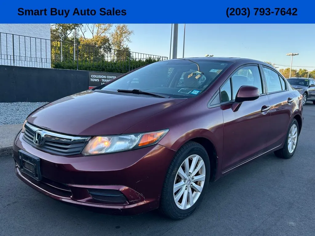 Red 2012 Honda Civic EX for sale in Meriden, CT