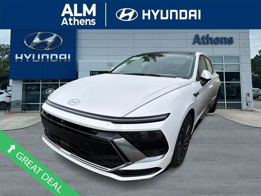 White 2025 Hyundai Sonata Hybrid Limited for sale in Athens, GA