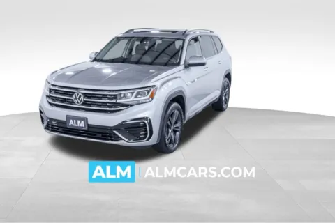 Silver 2021 Volkswagen Atlas 3.6L V6 SE w/Technology R-Line for sale in Union City, GA