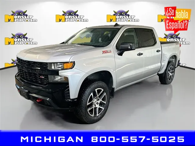 Silver 2019 Chevrolet Silverado 1500 Custom Trail Boss for sale in Michigan Center, MI