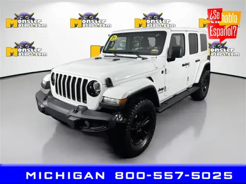 White 2021 Jeep Wrangler Unlimited Sahara Altitude for sale in Michigan Center, MI