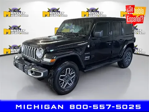 Black 2024 Jeep Wrangler Sahara for sale in Michigan Center, MI