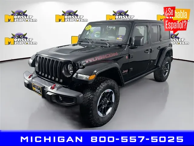 Black 2021 Jeep Wrangler Unlimited Rubicon for sale in Michigan Center, MI