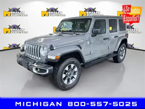Gray 2021 Jeep Wrangler Unlimited Sahara for sale in Michigan Center, MI