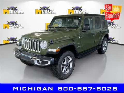 Green 2021 Jeep Wrangler Unlimited Sahara for sale in Michigan Center, MI