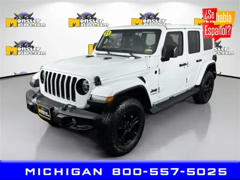 Orange 2021 Jeep Wrangler Unlimited Sahara Altitude for sale in Michigan Center, MI