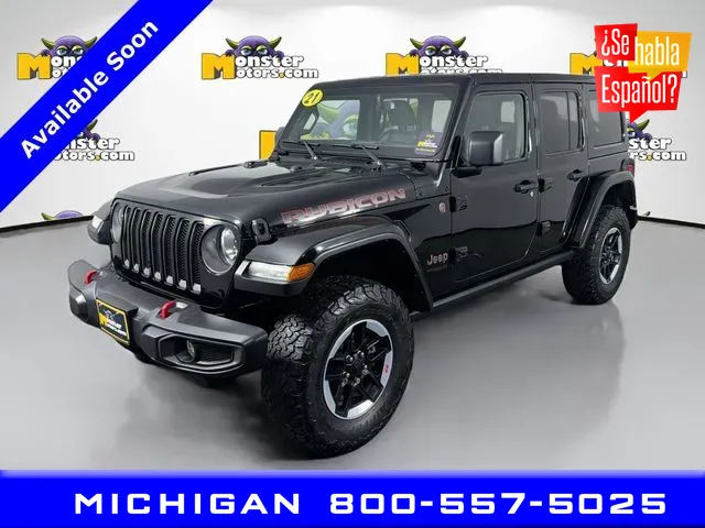 Black 2021 Jeep Wrangler Unlimited Rubicon for sale in Michigan Center, MI